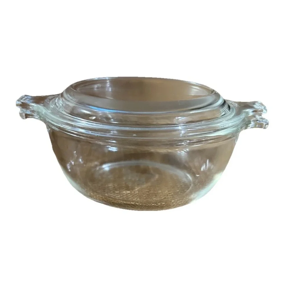 VTG. PYREX CLEAR 10 OZ.‎  INDIVIDUAL CASSEROLE DISH #018 WITH LID